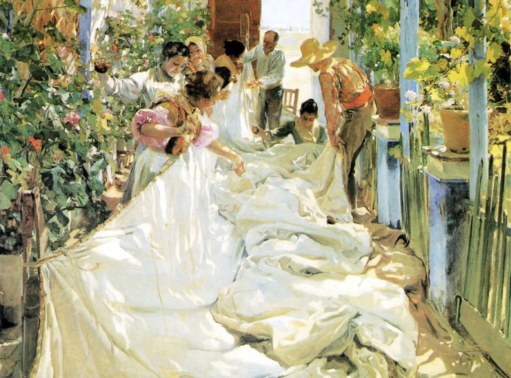 Cosiendo la vela. Joaquín Sorolla