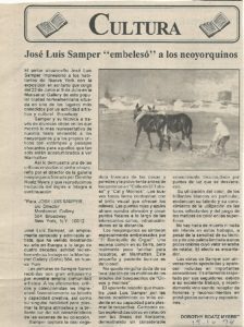 Exposición Jose Luis Samper en Nueva York